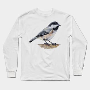 Chickadee drawing 7 (no background) Long Sleeve T-Shirt